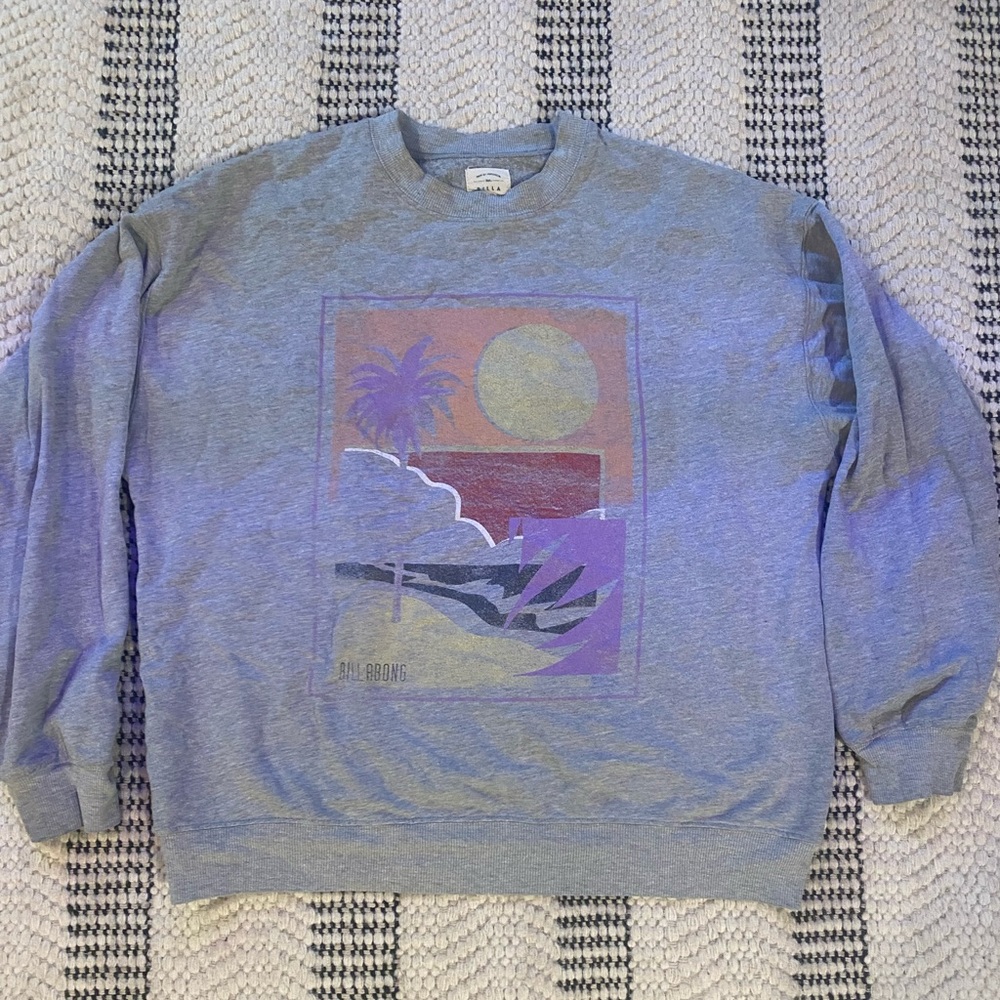 Billabong Sunset Graphic Crewneck Sweater - Gray